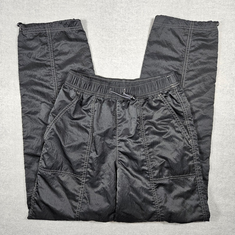 Wild Fable Black Nylon Parachute Pants Bungee Hem Contrast Stitch XXS Womens